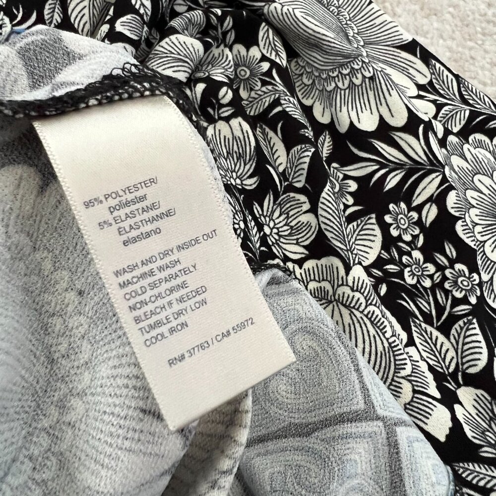 ๐ 4/$20 Rafaella Summer Floral Stretch Tunic Blouse Top L - Picture 8 of 8